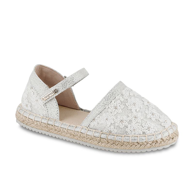 Metallic flower espadrilles