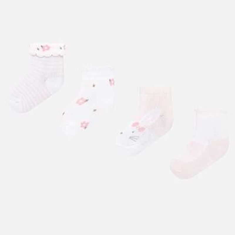 4 par sokker rosa