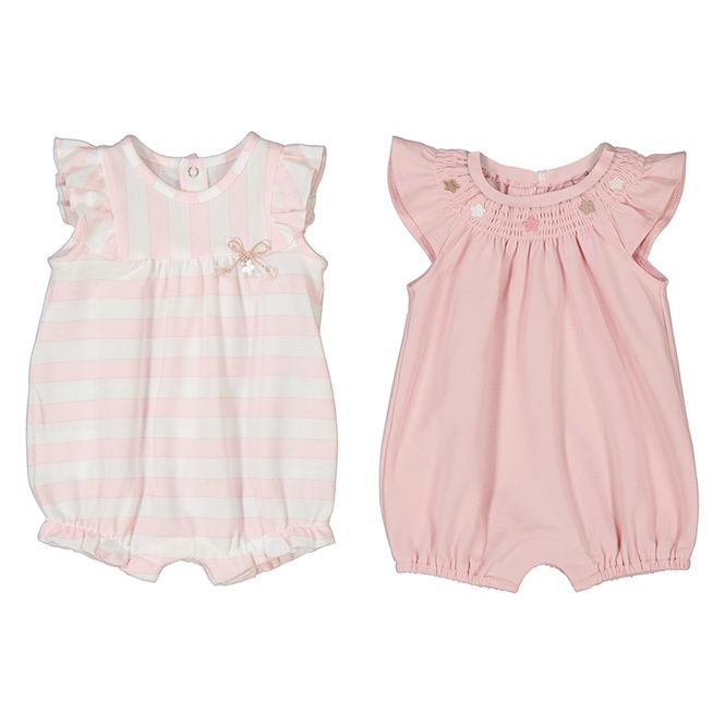 Hovedbilde 2-pk rompere babyrosa