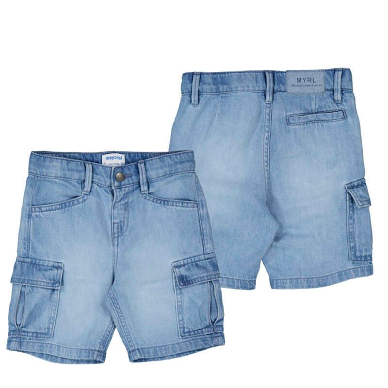 Boy denim cargo shorts