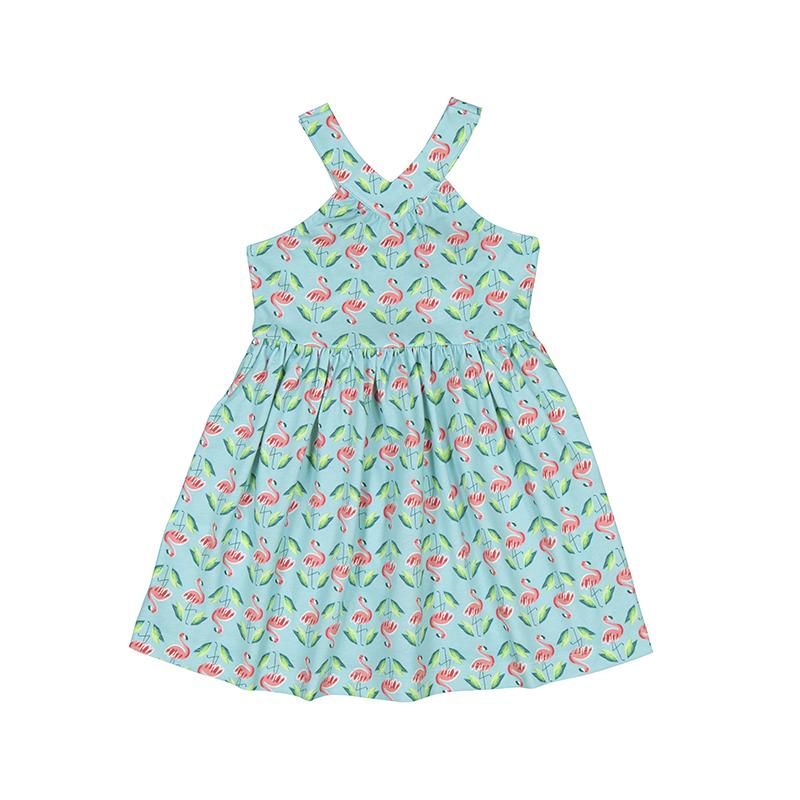 Girl print cross strap dress