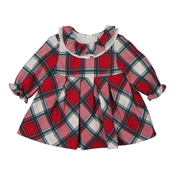 Bilde av Tartan Ruffle Neck Dress