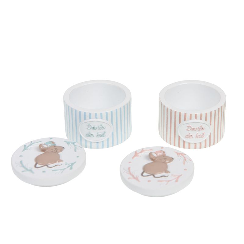 Tannboks mus blå/rosa